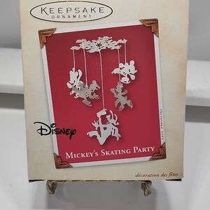 Disney Keepsake Ornament - Mickey's Skating Party in Red and Silver